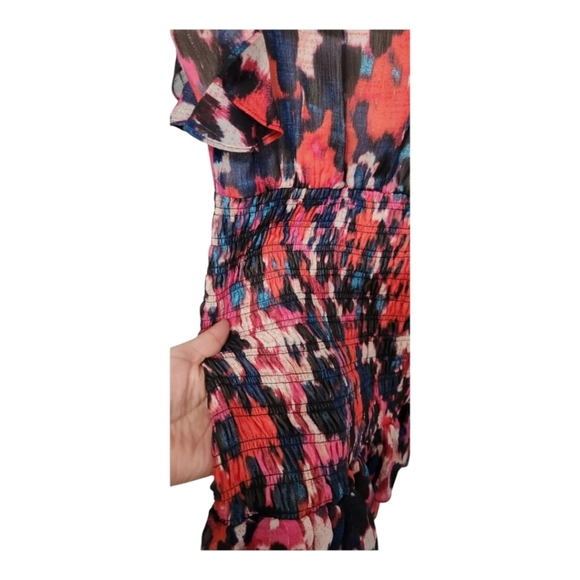 NWOT Socialite [L] Floral Surplice V-Neck Flutter Sleeve Dress - Picture 6 of 7